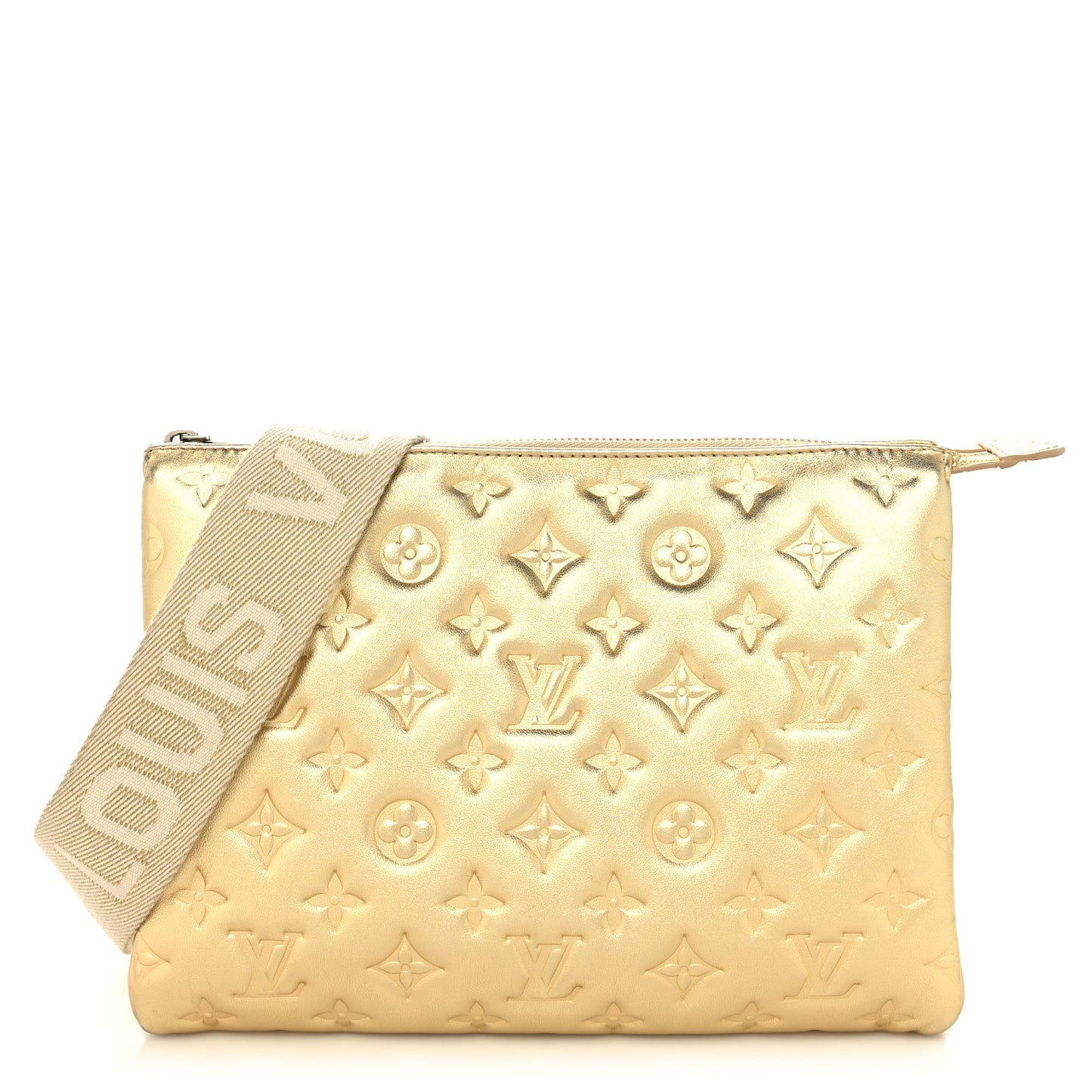 Lambskin Embossed Monogram Coussin PM Gold