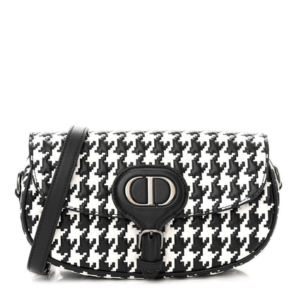 Christian Dior Box Calfskin Houndstooth Quilted East West Bobby Bag Black White 1 of 11