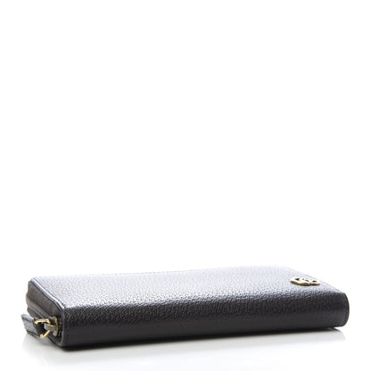 Gucci Dollar Calfskin Boar Effect GG Marmont Zip Around Wallet Dark Cocoa 4 of 7