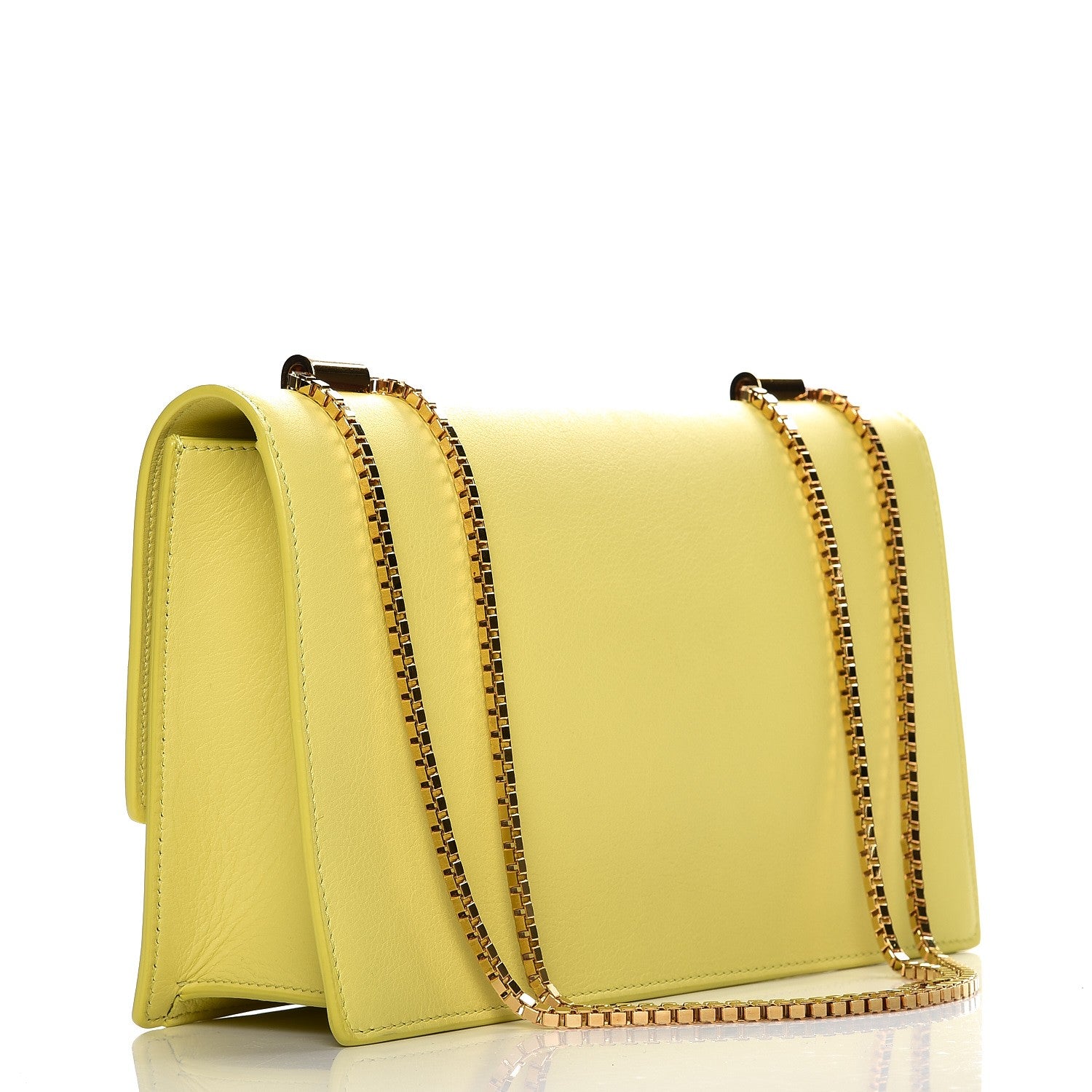 Versace Calfskin Signature Flap Bag Yellow 3 of 7