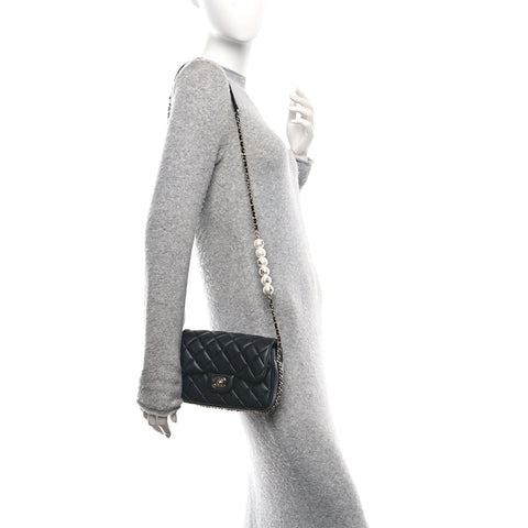 Lambskin Quilted Small My Precious Flap Black