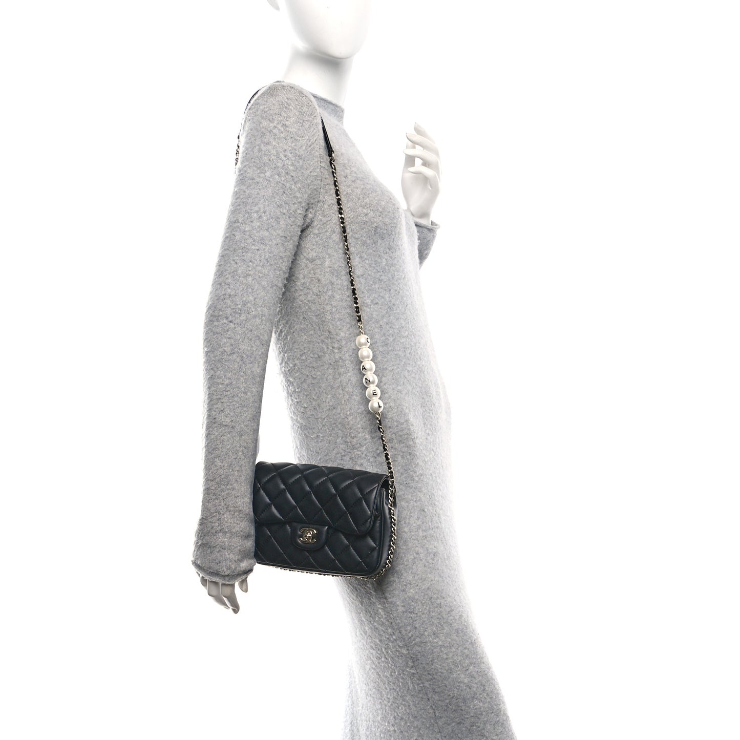 Lambskin Quilted Small My Precious Flap Black