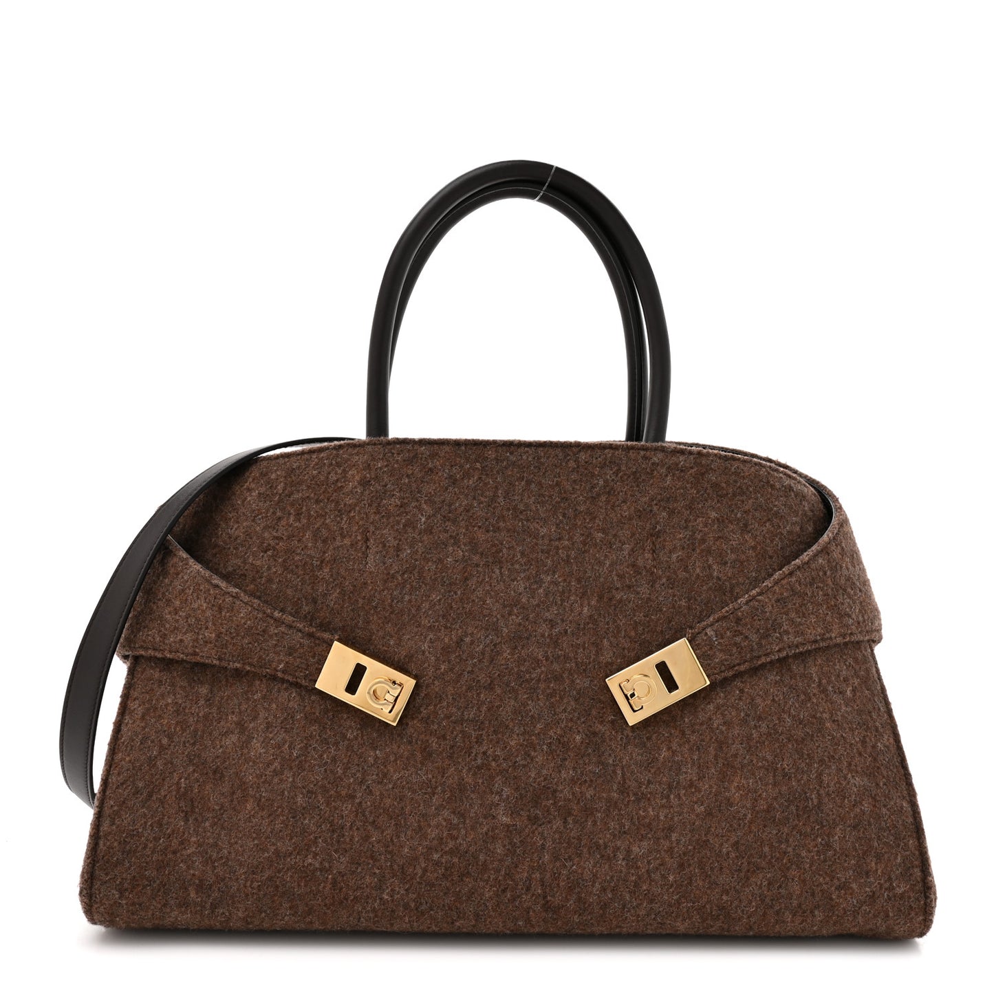 Wool Felt Medium Hug Bag Brown