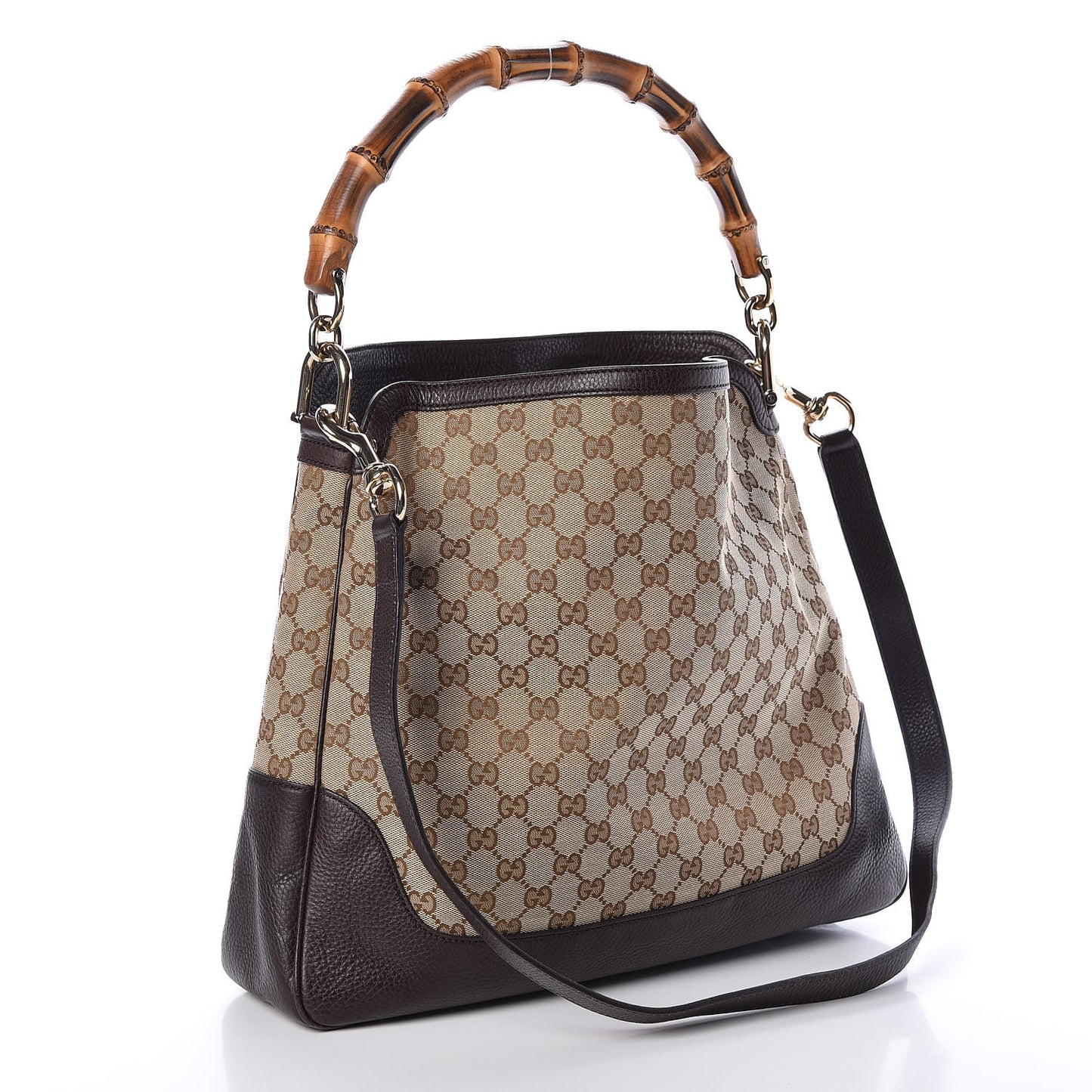 Monogram Medium Diana Bamboo Shoulder Bag Dark Brown