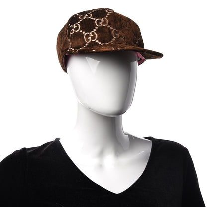 Gucci Velvet GG Monogram Baseball Cap S Brown 2 of 9