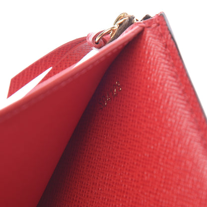 Louis Vuitton Damier Ebene Victorine Wallet Red 7 of 11