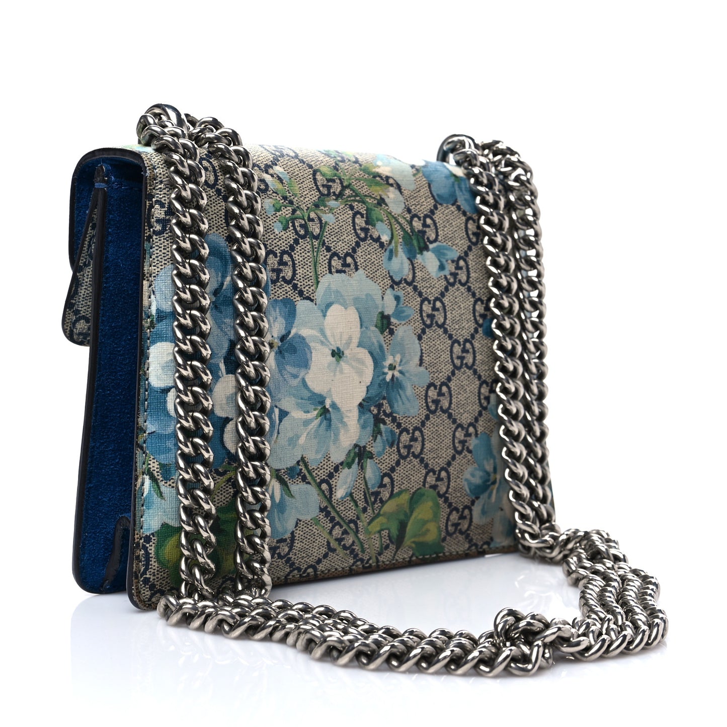 GG Supreme Monogram Blooms Mini Dionysus Shoulder Bag Beige Navy Vintage Blue
