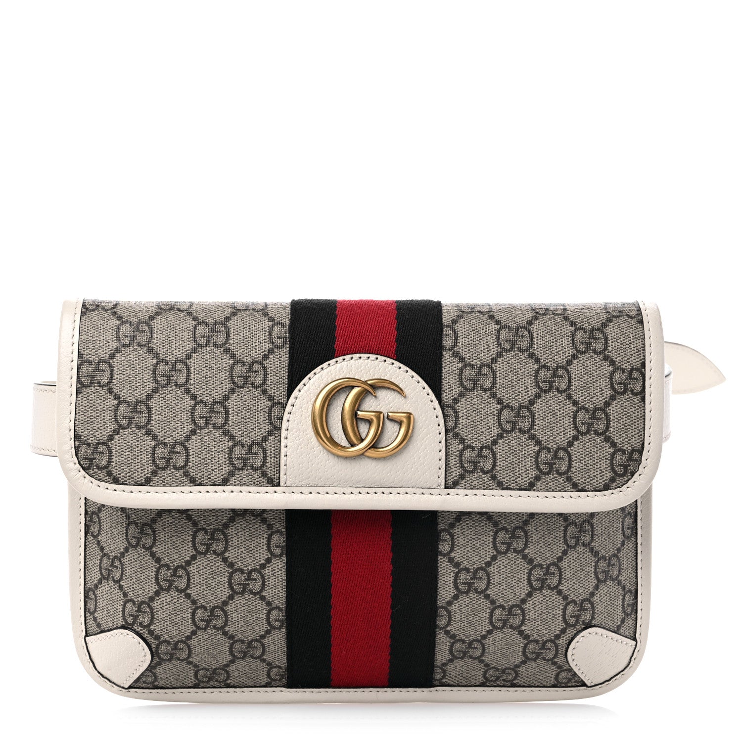 Gucci GG Supreme Monogram Web Small Ophidia Belt Bag 100 40 Brown White 1 of 10