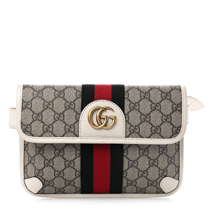 Gucci GG Supreme Monogram Web Small Ophidia Belt Bag 100 40 Brown White 1 of 10