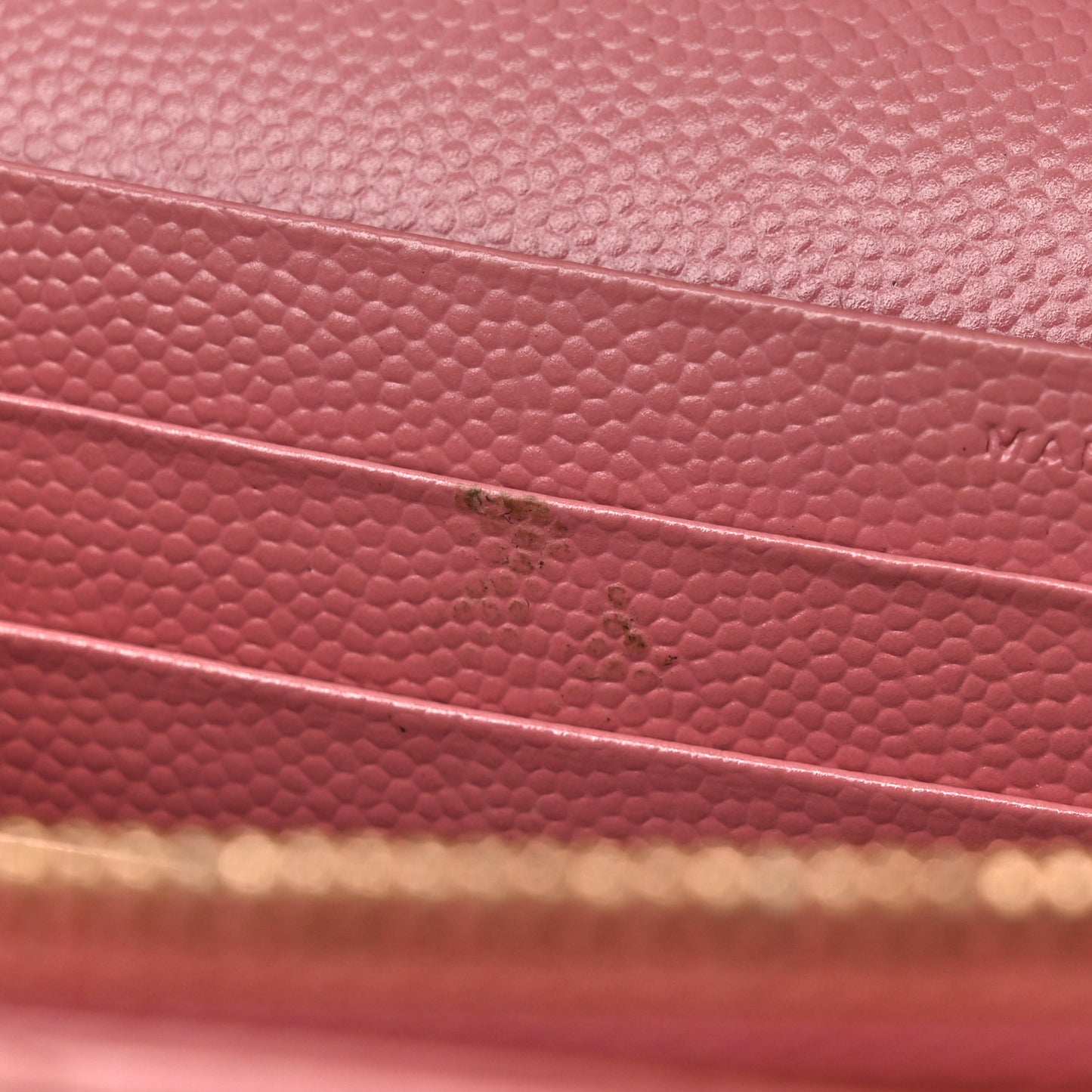Grain De Poudre Matelasse Chevron Monogram Chain Wallet Tender Pink