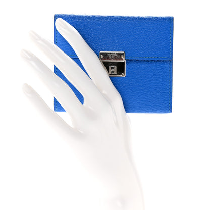 Hermes Chevre Mysore Mini Clic Card Holder Bleu Hydra 2 of 7