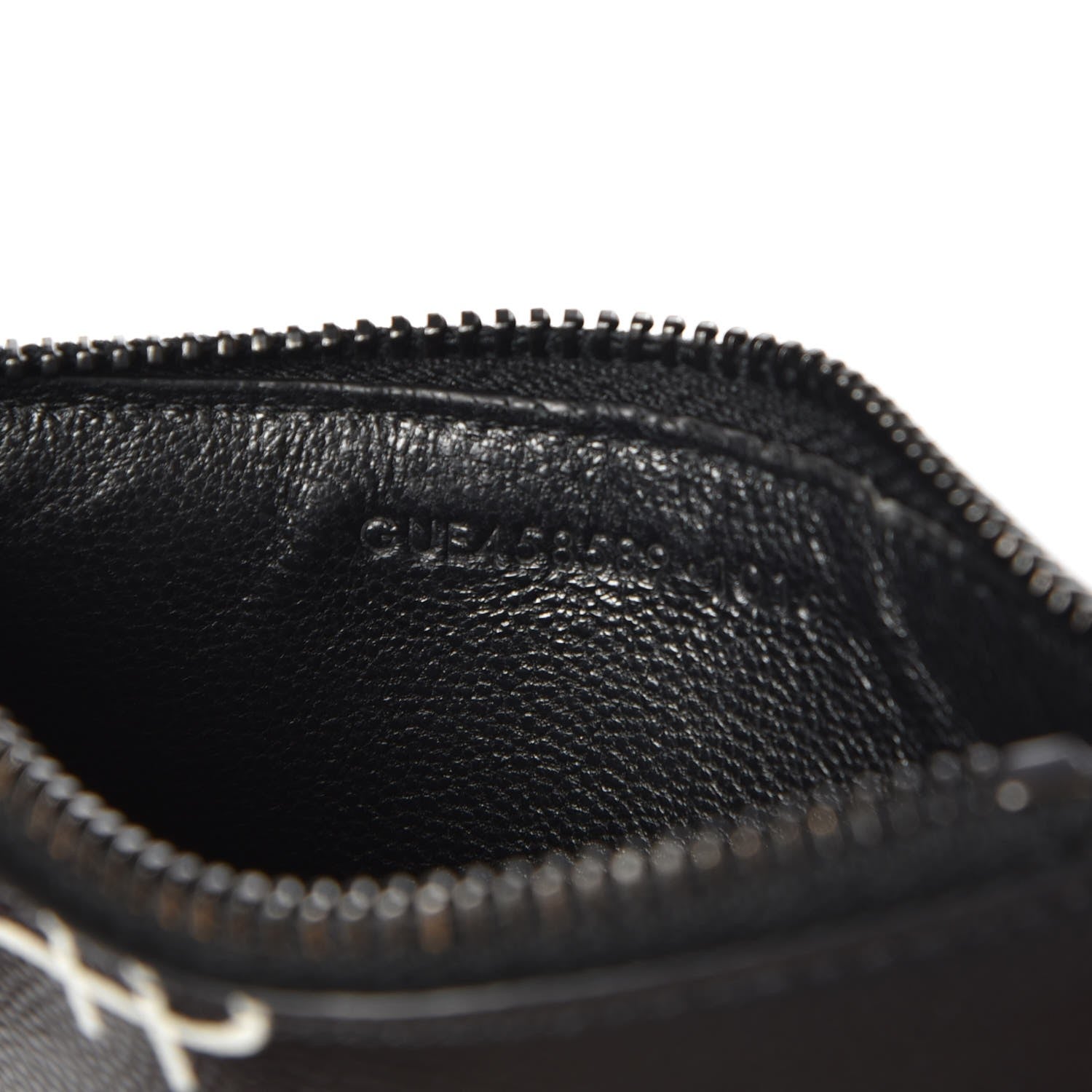 Saint Laurent Grain de Poudre Dollar Print 5 Fragments Zip Pouch Card Holder Black 7 of 8