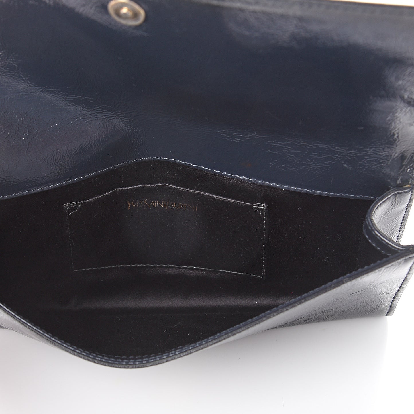 Textured Patent Monogram Small Belle De Jour Clutch Navy