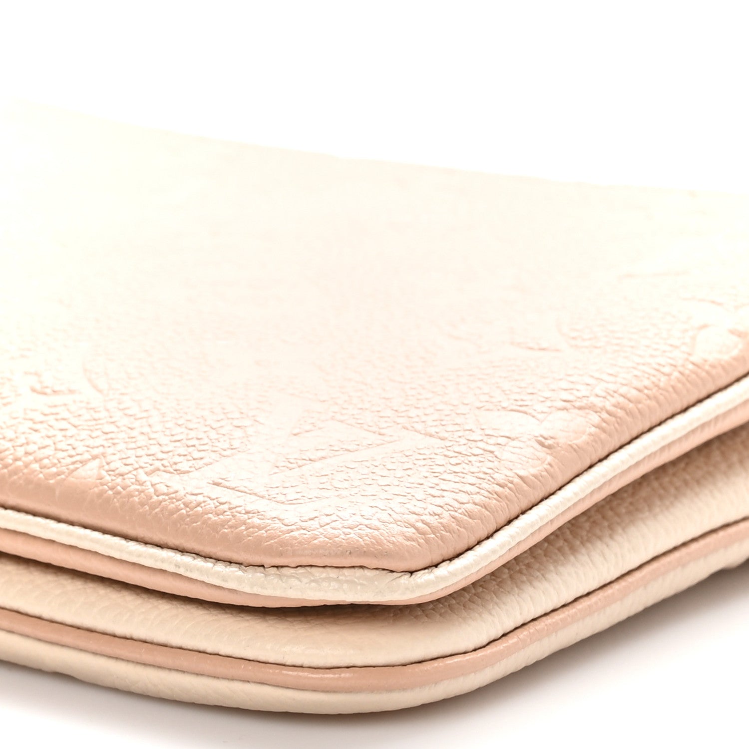 Louis Vuitton Empreinte Double Zip Pochette Beige Rose Creme 10 of 10