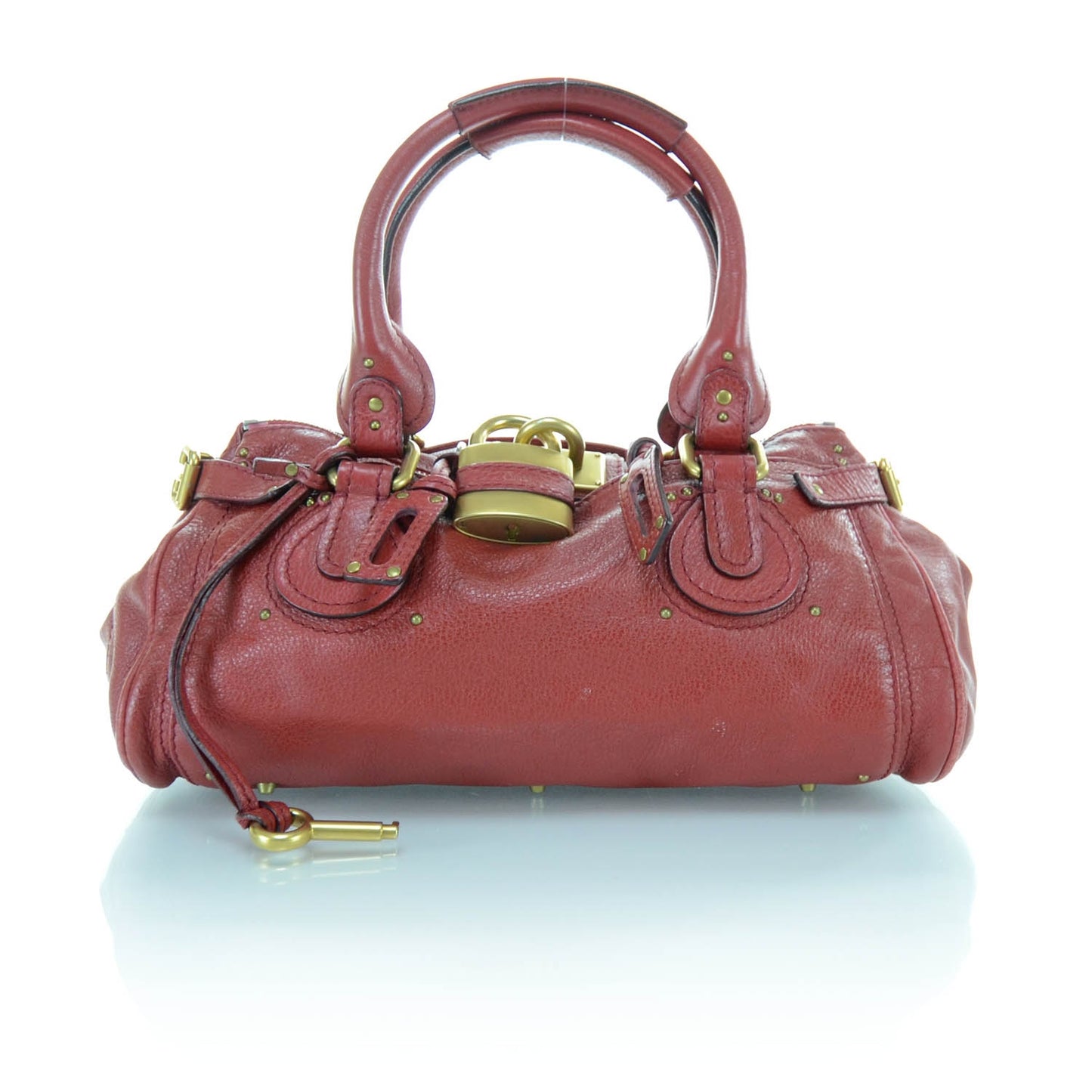 Leather Paddington Satchel Red
