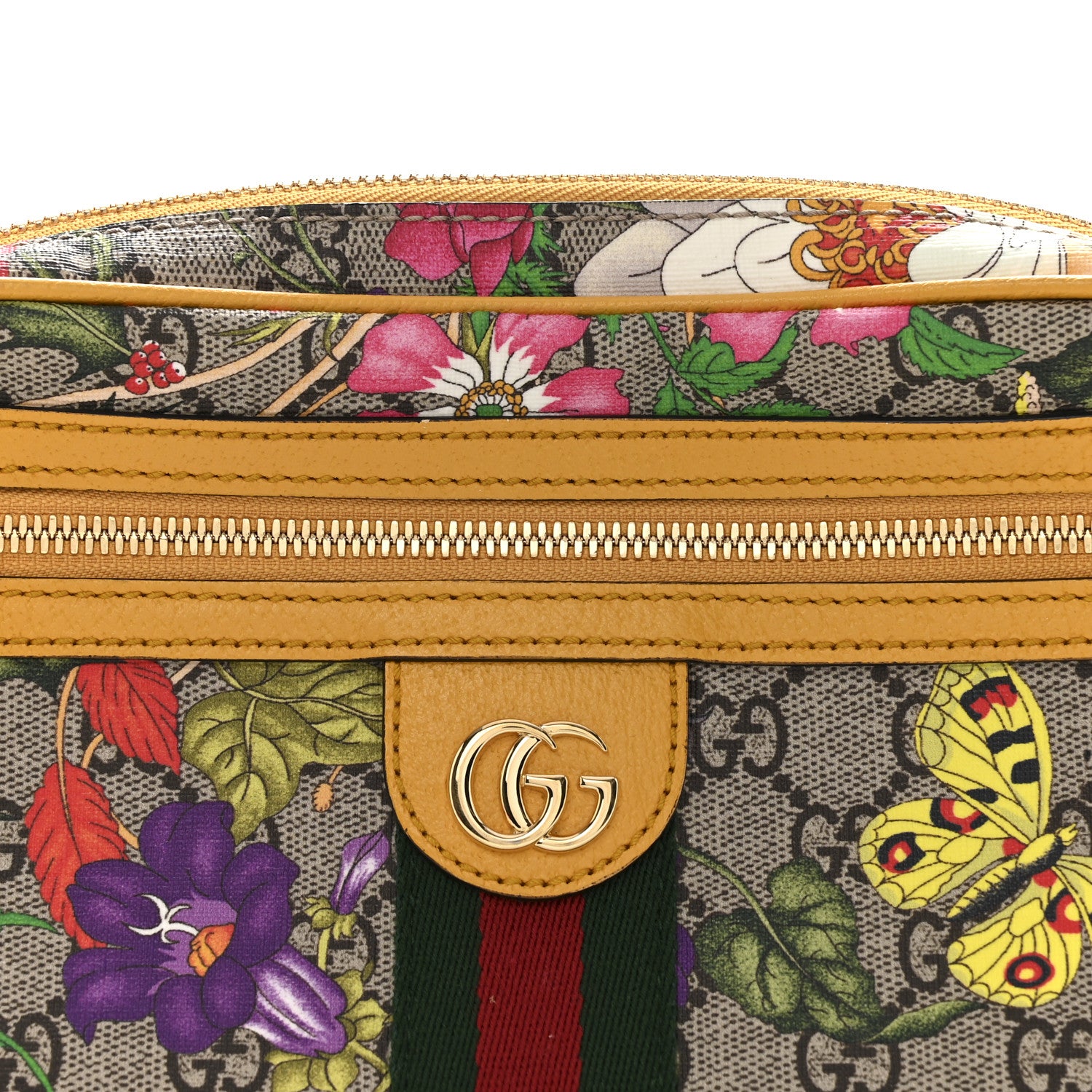 Gucci GG Supreme Monogram Flora Medium Ophidia Belt Bag Beige Multicolor Crop 8 of 13