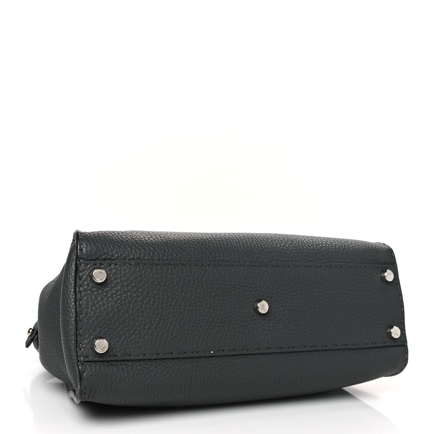Fendi Cuoio Romano Selleria Bi-Color Medium Peekaboo Iconic Satchel Asfalto Latte 4 of 10