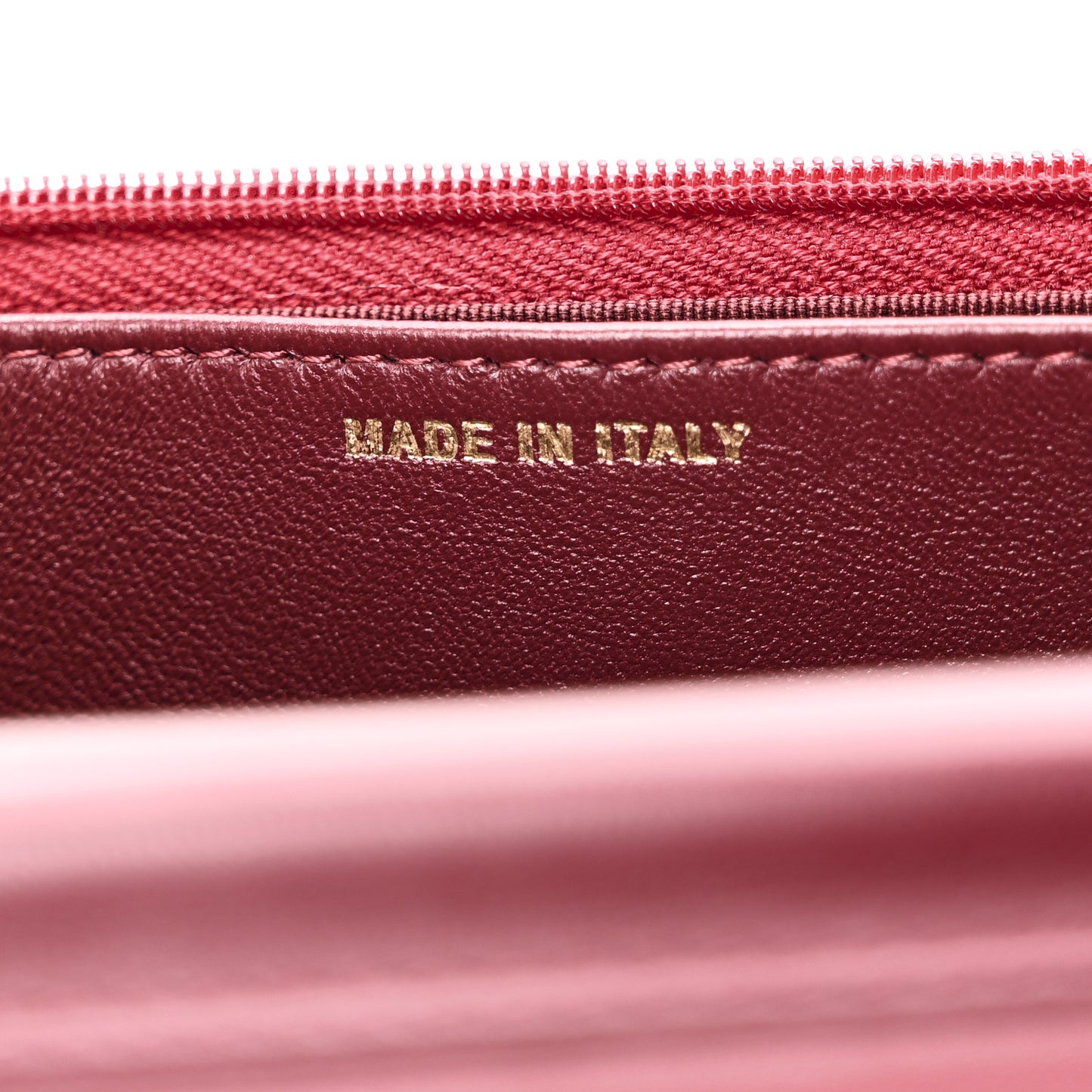 Lambskin Quilted Wallet On Chain WOC Burgundy