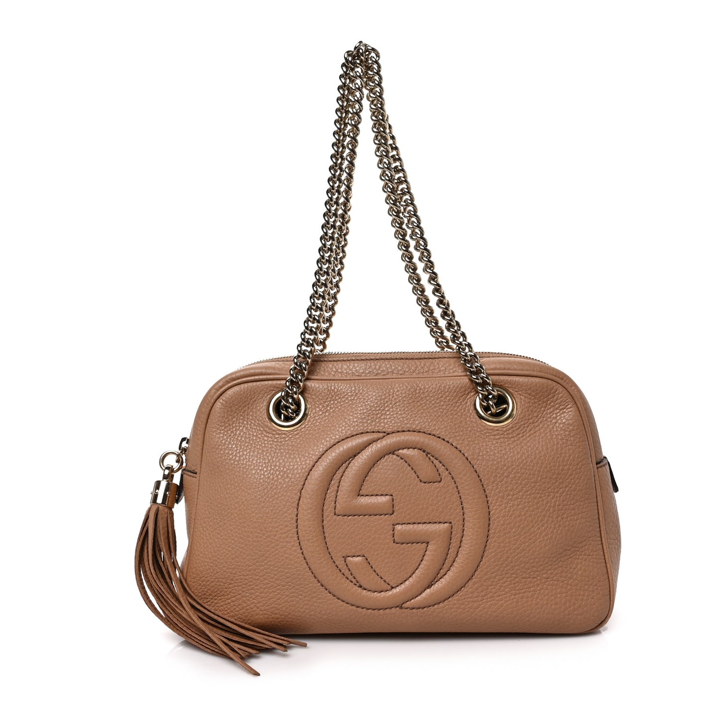 Pebbled Calfskin Small Soho Bowler Camelia