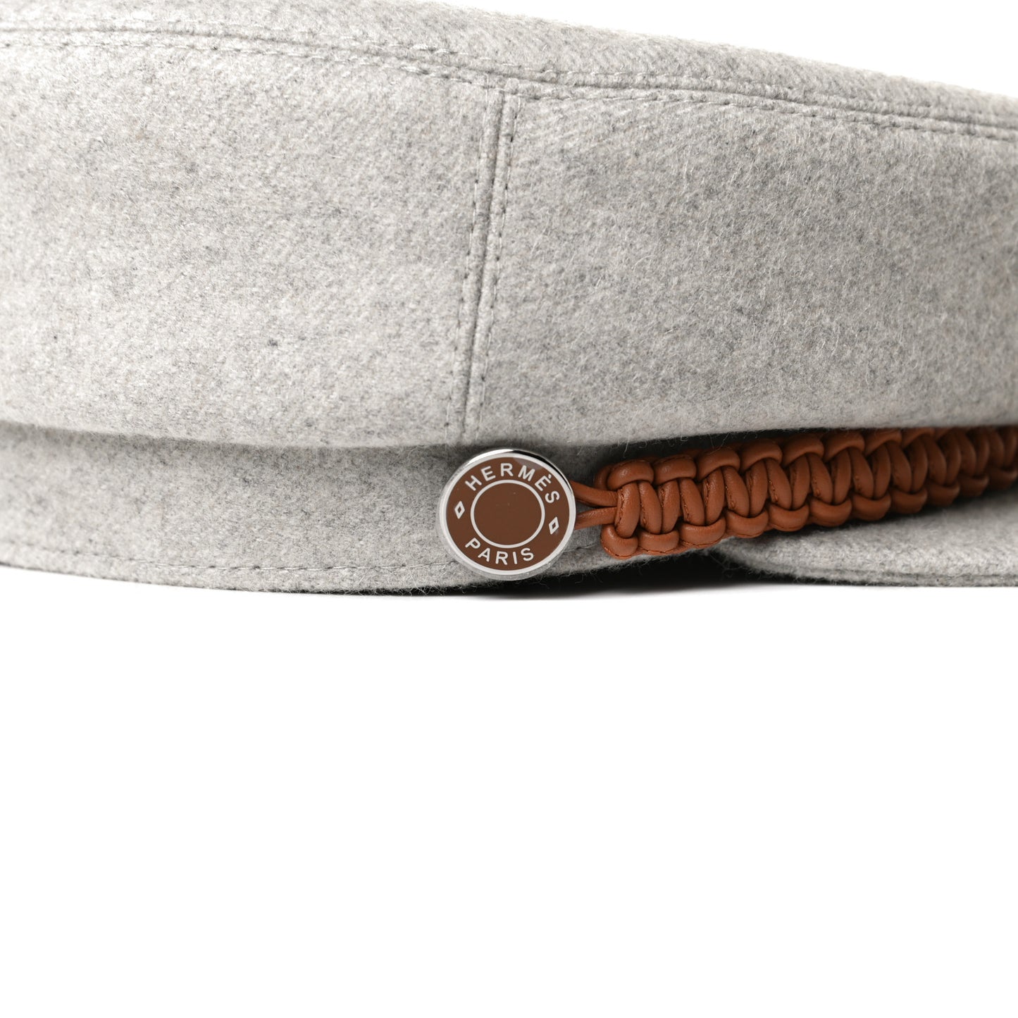 Cashmere Swift Braided Deauville Cap 57 Gris Flanelle Gold