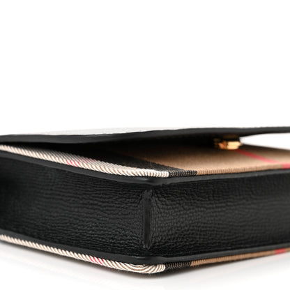 Burberry Derby Calfskin House Check Wallet On Chain Black 8 of 9