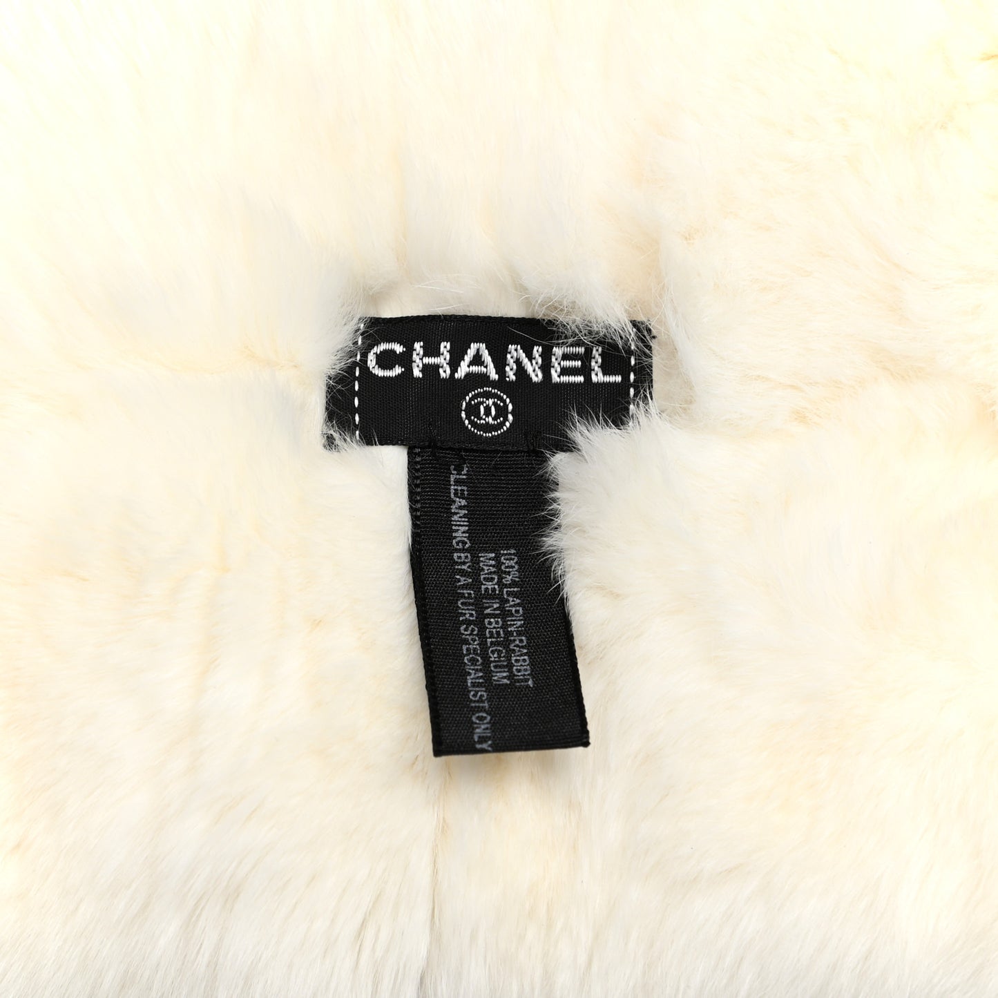 Rabbit Fur CC Scarf White