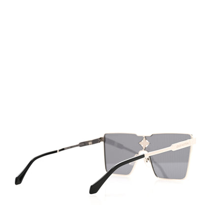 Louis Vuitton Metal Swarovski Crystal Cyclone Sunglasses Z1815U Silver 4 of 6
