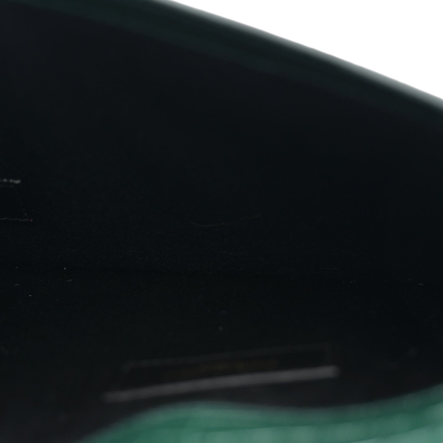Saint Laurent Calfskin Crocodile Embossed Uptown Monogram Clutch Dark Green 5 of 7