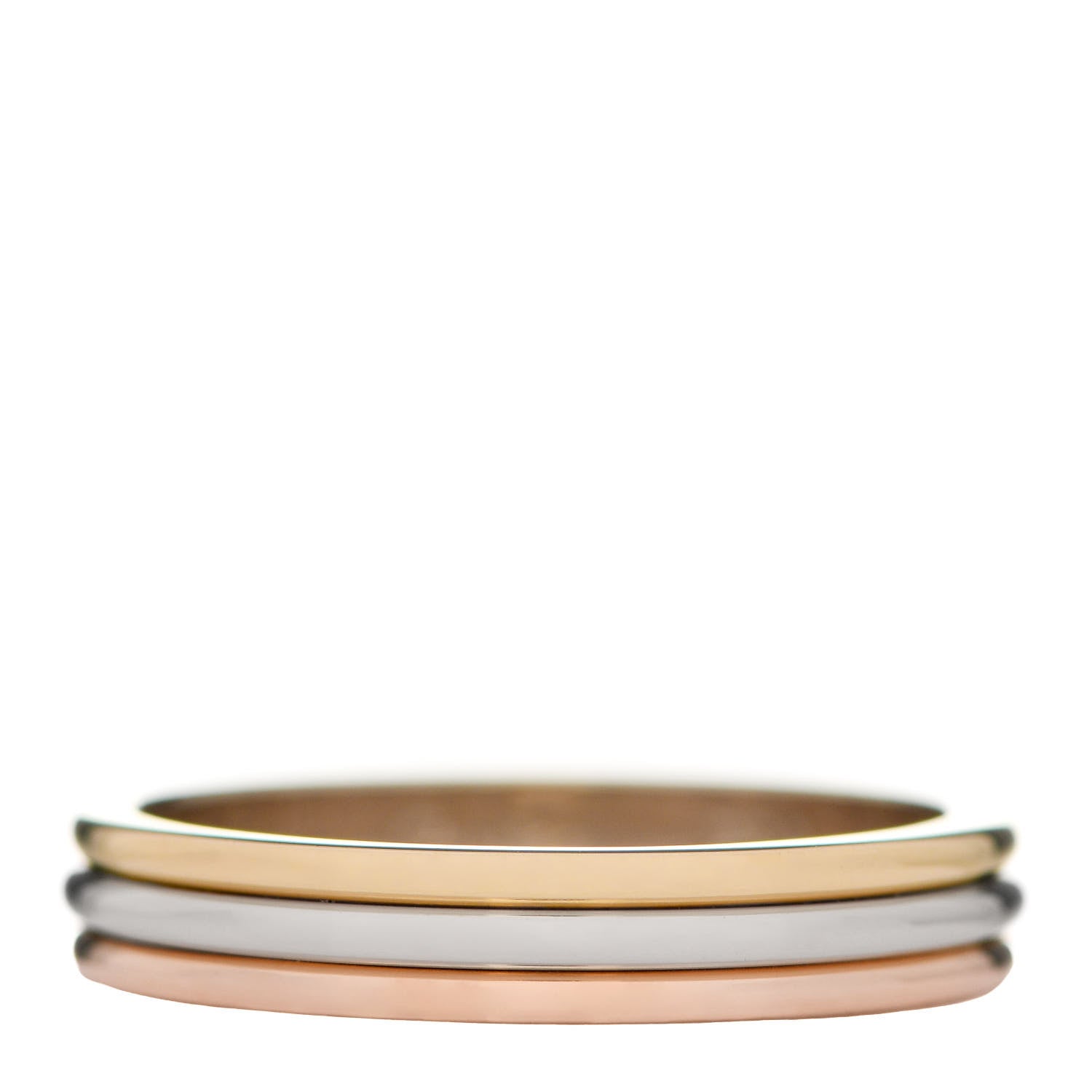 Cartier 18K Pink White Yellow Gold 3.8mm Trinity Wedding Band Ring 57 8 1 of 5