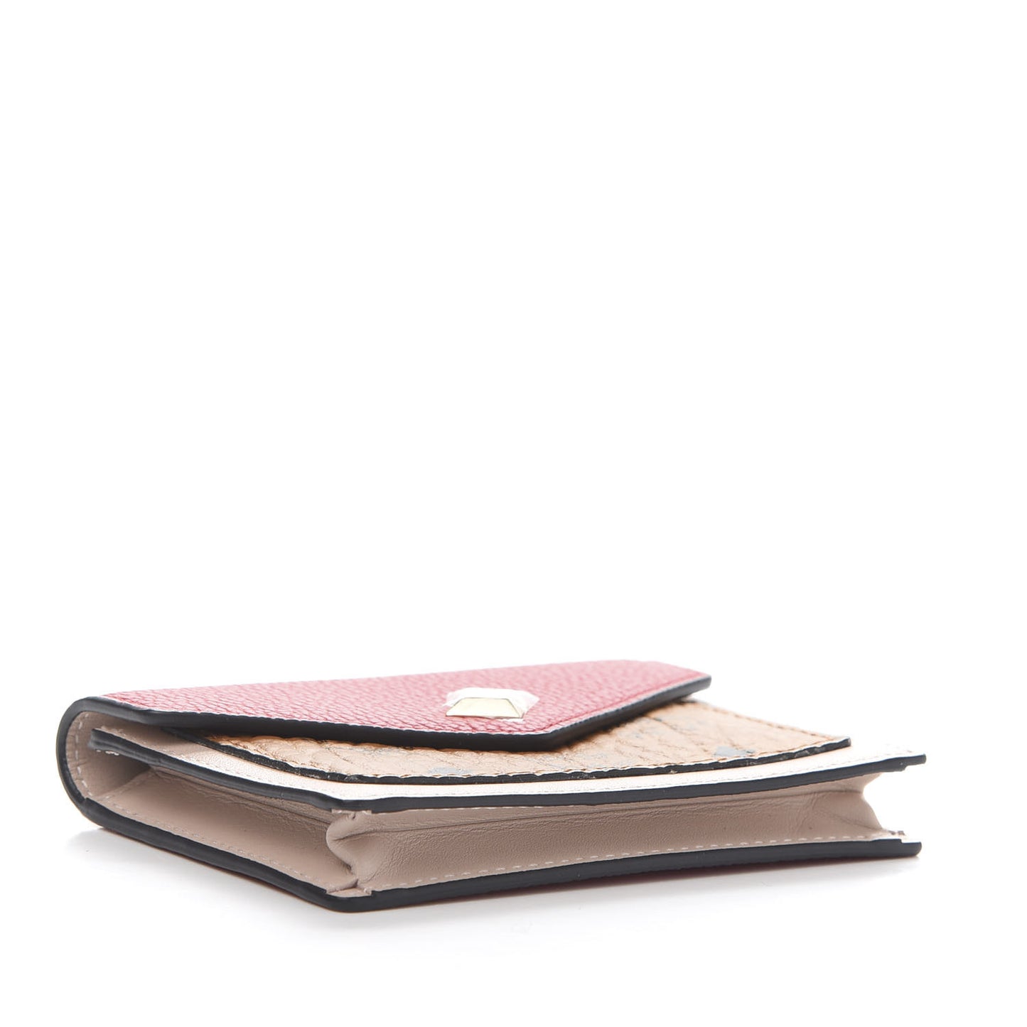 Visetos Mini Love Letter Flap Wallet Cognac White Red
