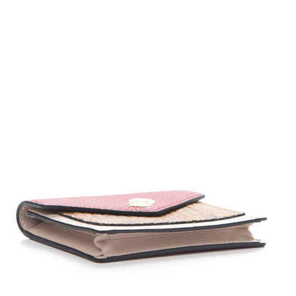MCM Visetos Mini Love Letter Flap Wallet Cognac White Red 4 of 10