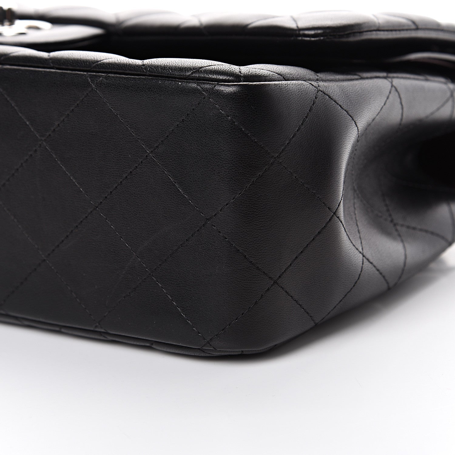 Chanel Lambskin Quilted Jumbo Double Flap Black 12 of 14