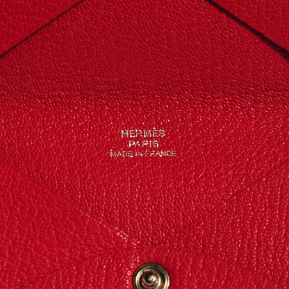 Hermes Chevre Mysore Calvi Card Case Rouge Garance 11 of 16