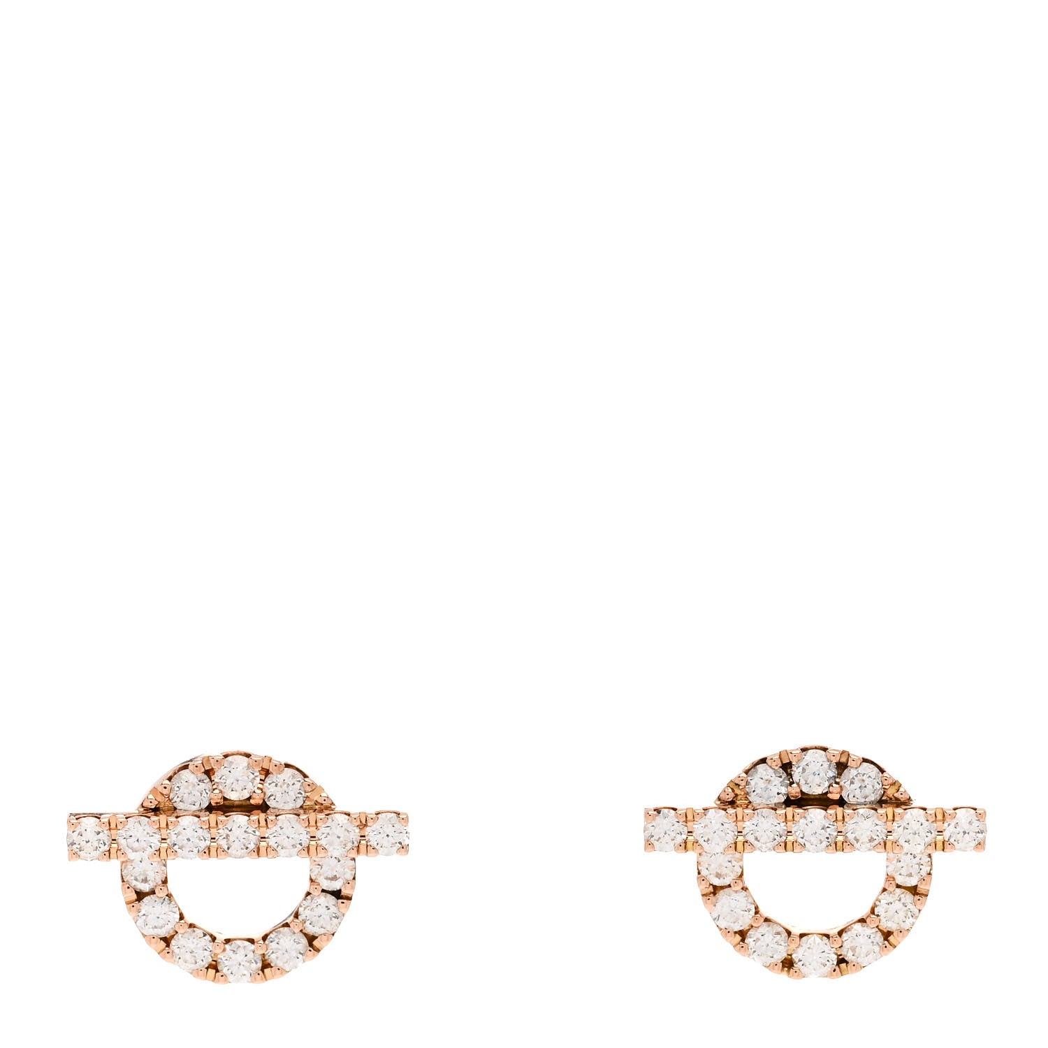 Hermes 18K Rose Gold Diamond Finesse Earrings 1 of 5