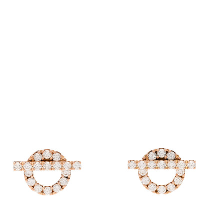 Hermes 18K Rose Gold Diamond Finesse Earrings 1 of 5