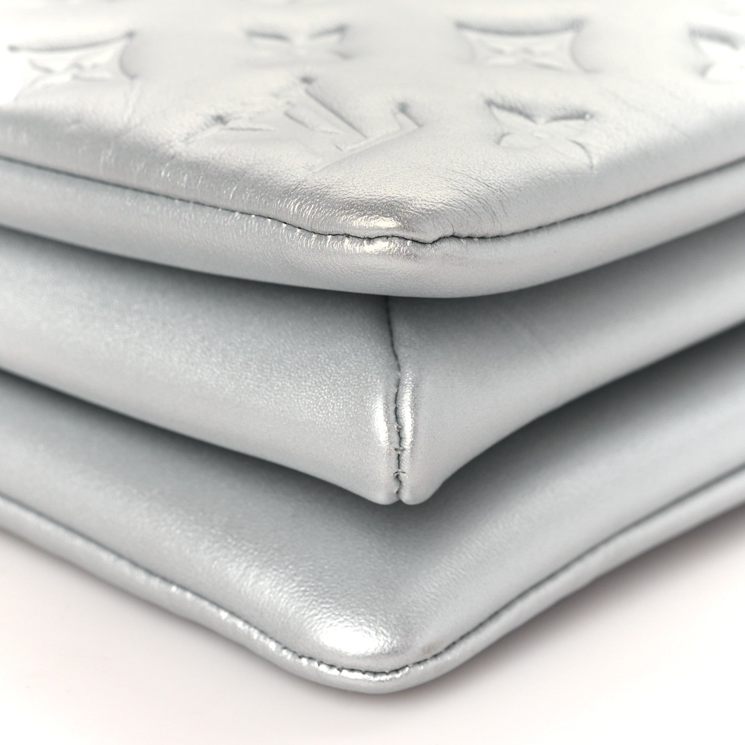 Louis Vuitton Lambskin Embossed Monogram Coussin BB Silver 7 of 8