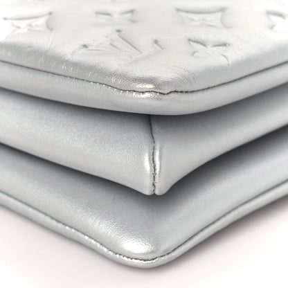 Louis Vuitton Lambskin Embossed Monogram Coussin BB Silver 7 of 8
