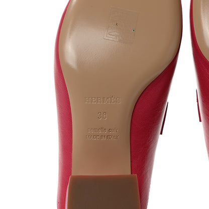 Hermes Goatskin Tuileries Mules 38 Rouge Azalee 6 of 9