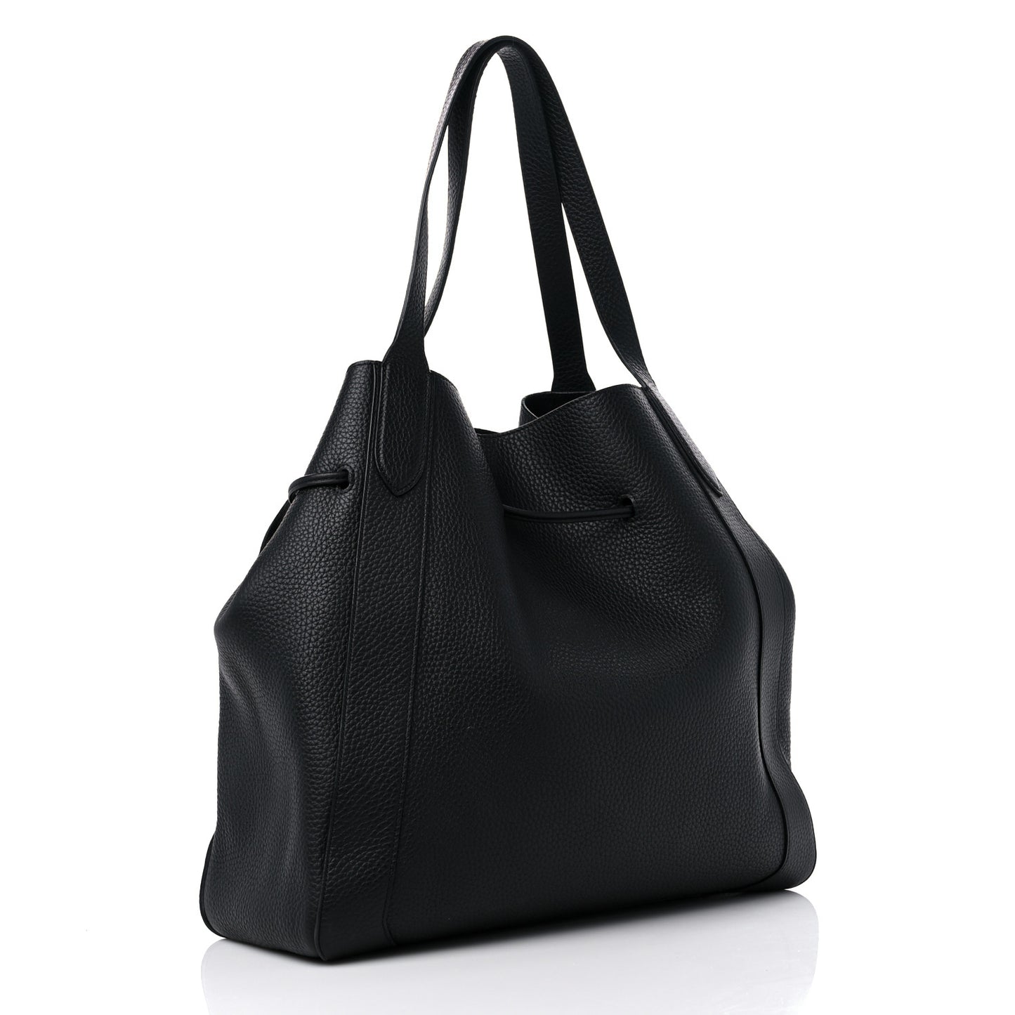 Heavy Grain Calfskin Small Millie Tote Black
