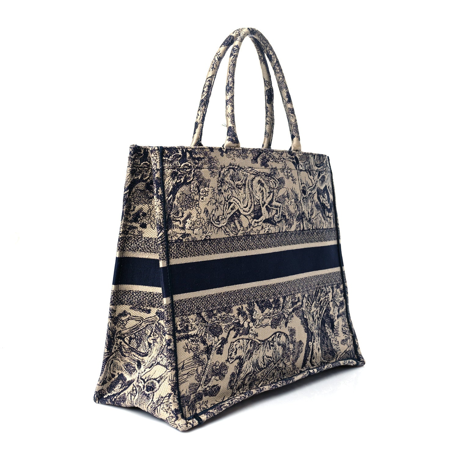 Christian Dior Canvas Embroidered Large Dioriviera Toile De Jouy Book Tote Black 3 of 13