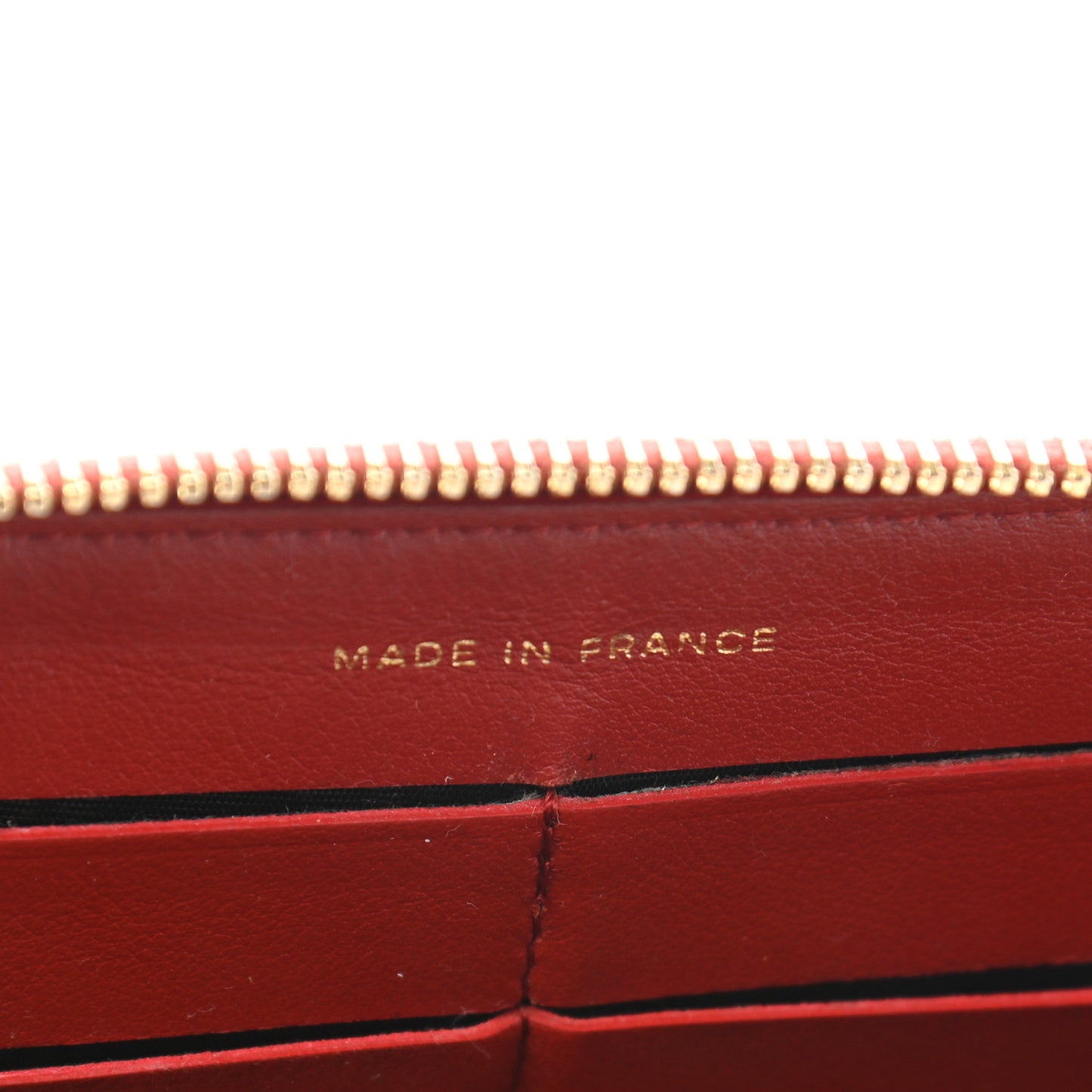 Calfskin Quilted Reissue Zip Around Wallet Red