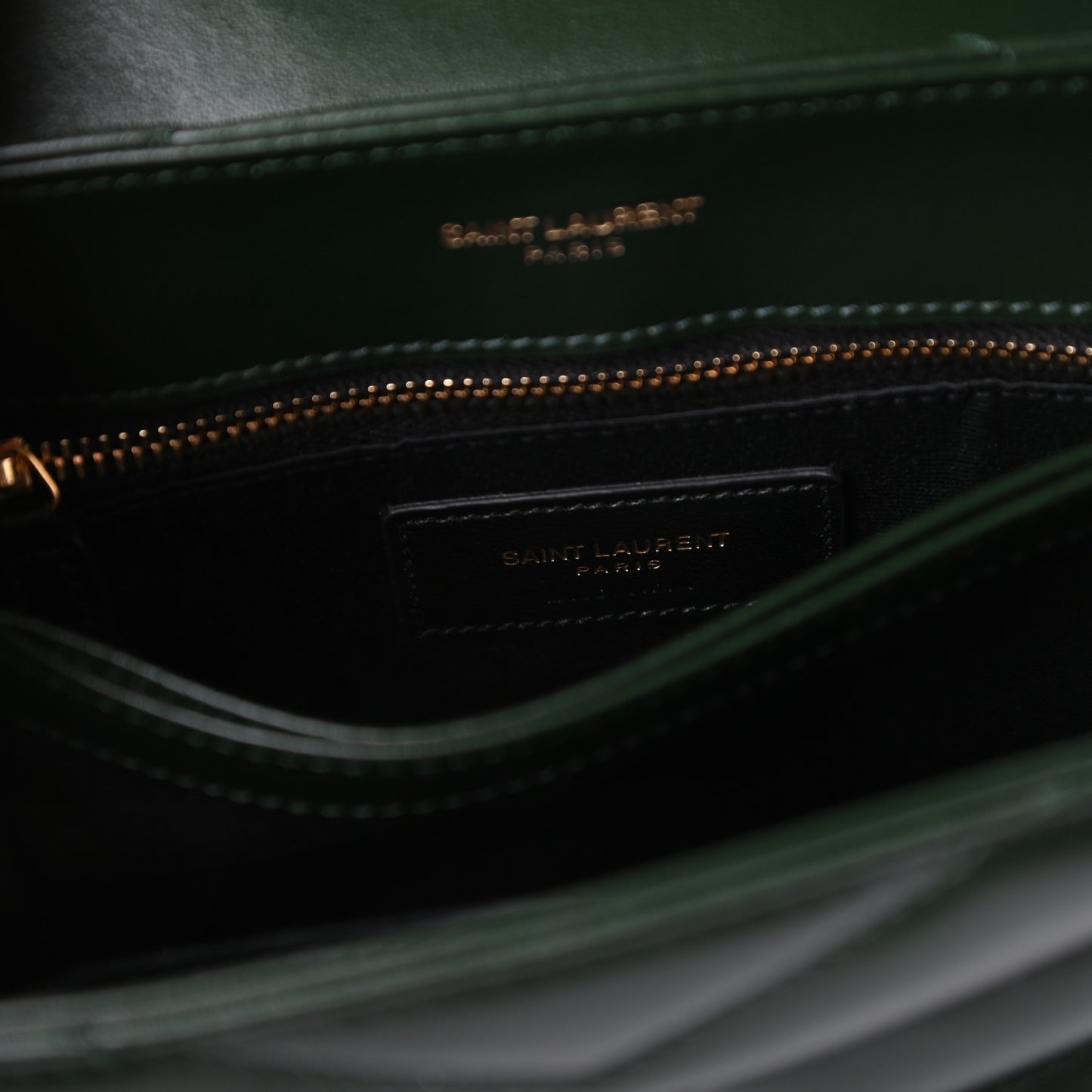 Calfskin Y Quilted Monogram Toy Loulou Crossbody Bag Deep Green