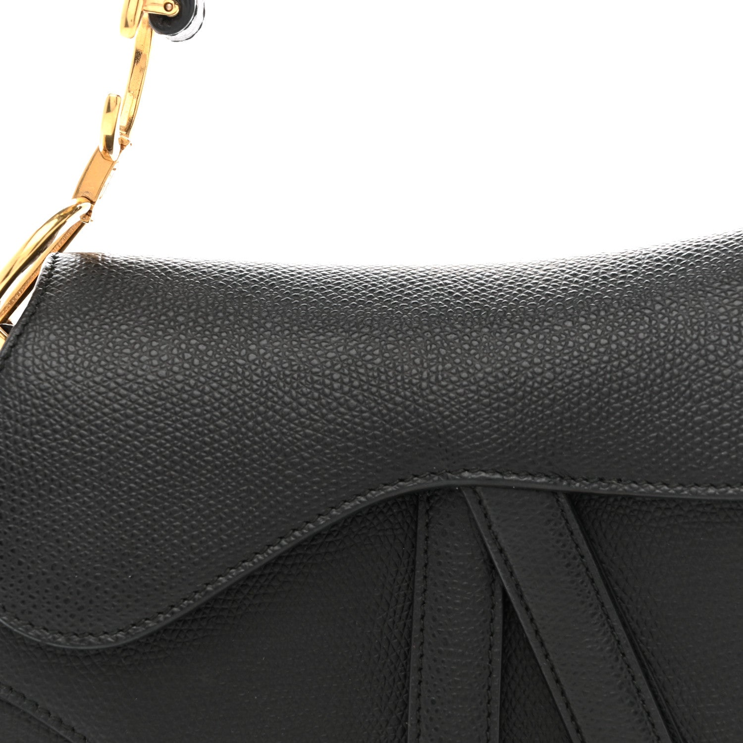 Christian Dior Grained Calfskin Mini Saddle Bag Black 8 of 12