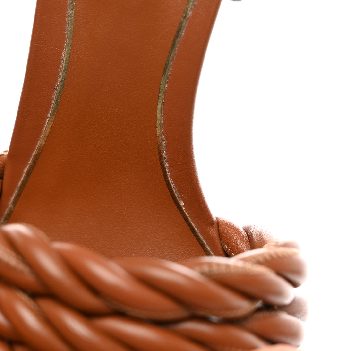Nappa Rope 60mm Slide Sandals 36.5 Saddle Brown