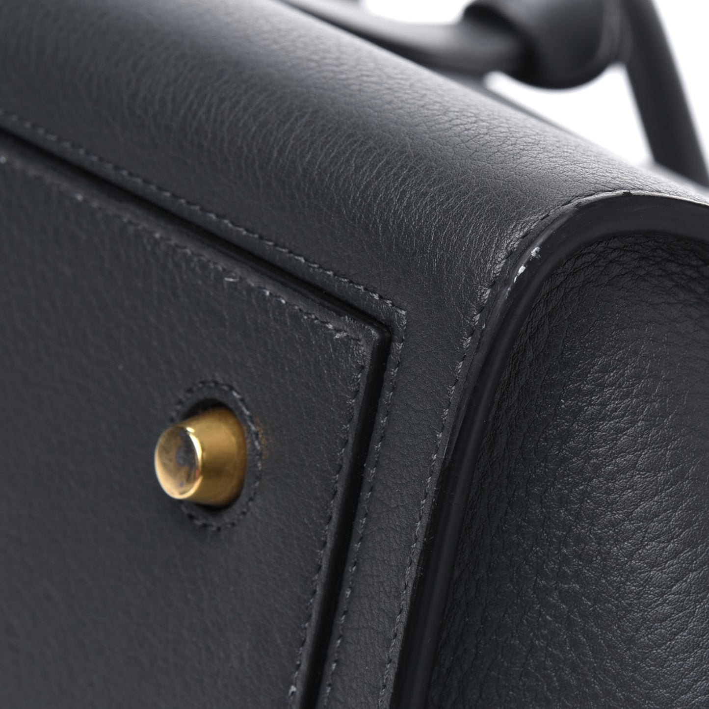 Crisped Calfskin Mini Tie Knot Tote Anthracite