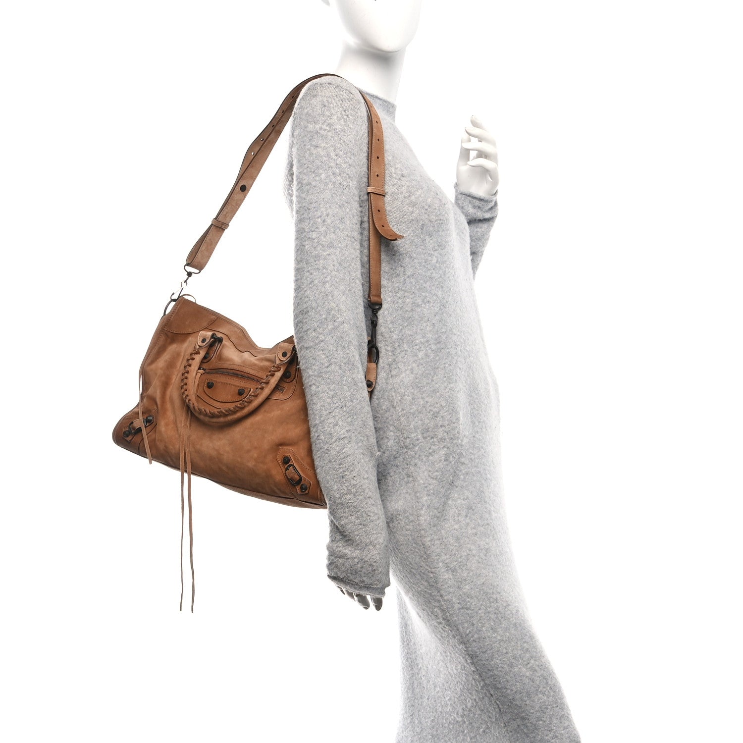 Balenciaga Suede Calfskin Classic Hardware Medium Le City Camel 2 of 10