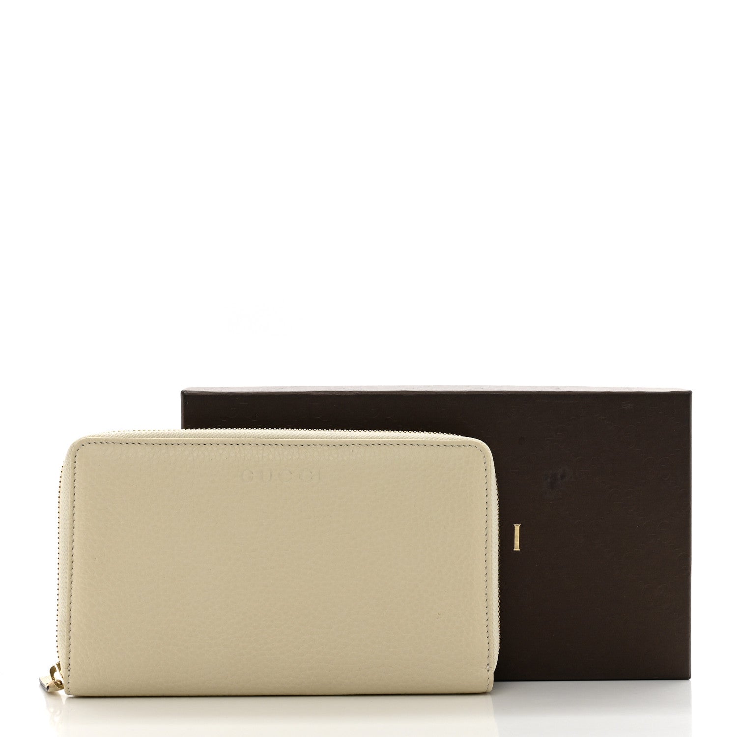 Gucci Grained Calfskin Zip Around Travel Wallet Mystic White 8 of 8