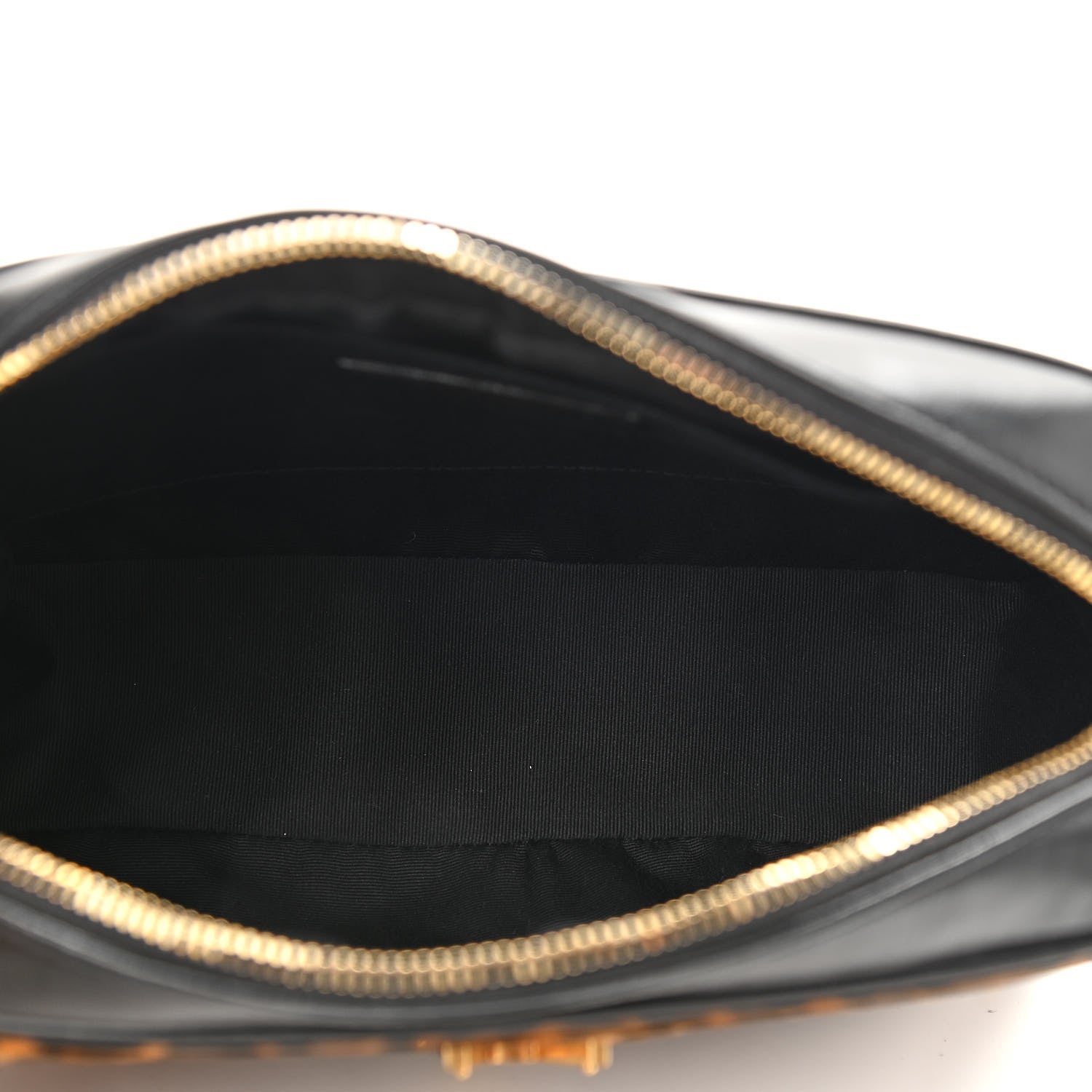Saint Laurent Calfskin Leopard Print Monogram Lou Camera Bag Black 4 of 11
