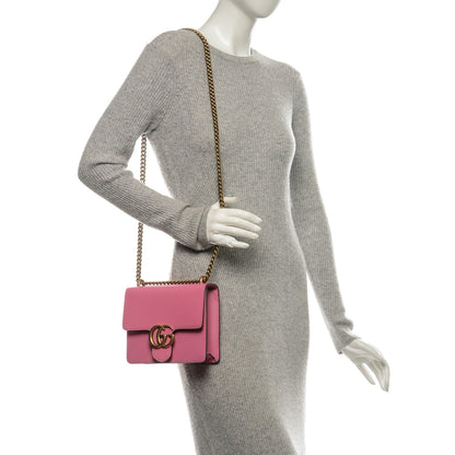 Gucci Knight Calfskin Small GG Marmont Chain Handle Bag Pink Tropical Flower 2 of 7