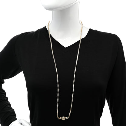 Chanel Crystal CC Chain Long Necklace Gold 2 of 6